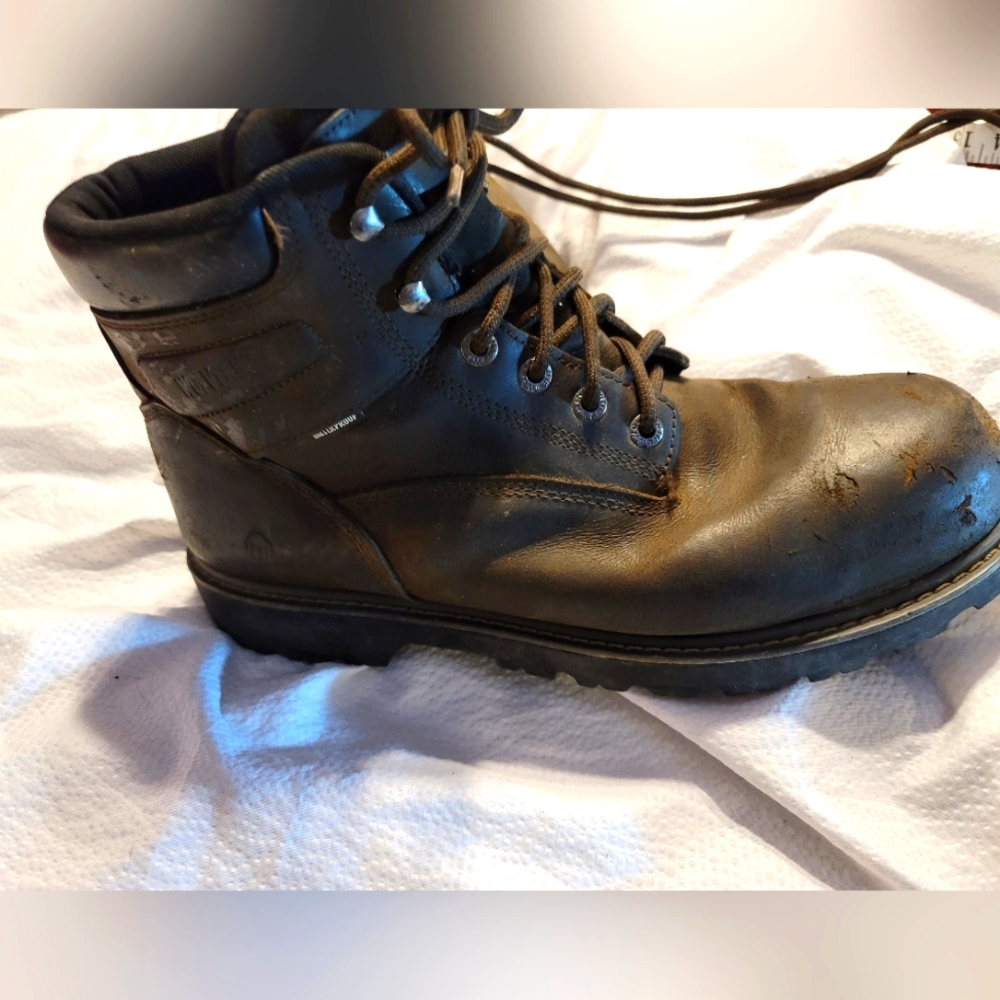 WOLVERINE LEATHER STEEL TOE LACE UP WORK BOOT 13 WIDE
